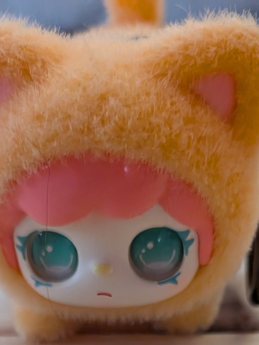 Yooki Versutile Cat Keychain, Pink Hair with Orange Costume